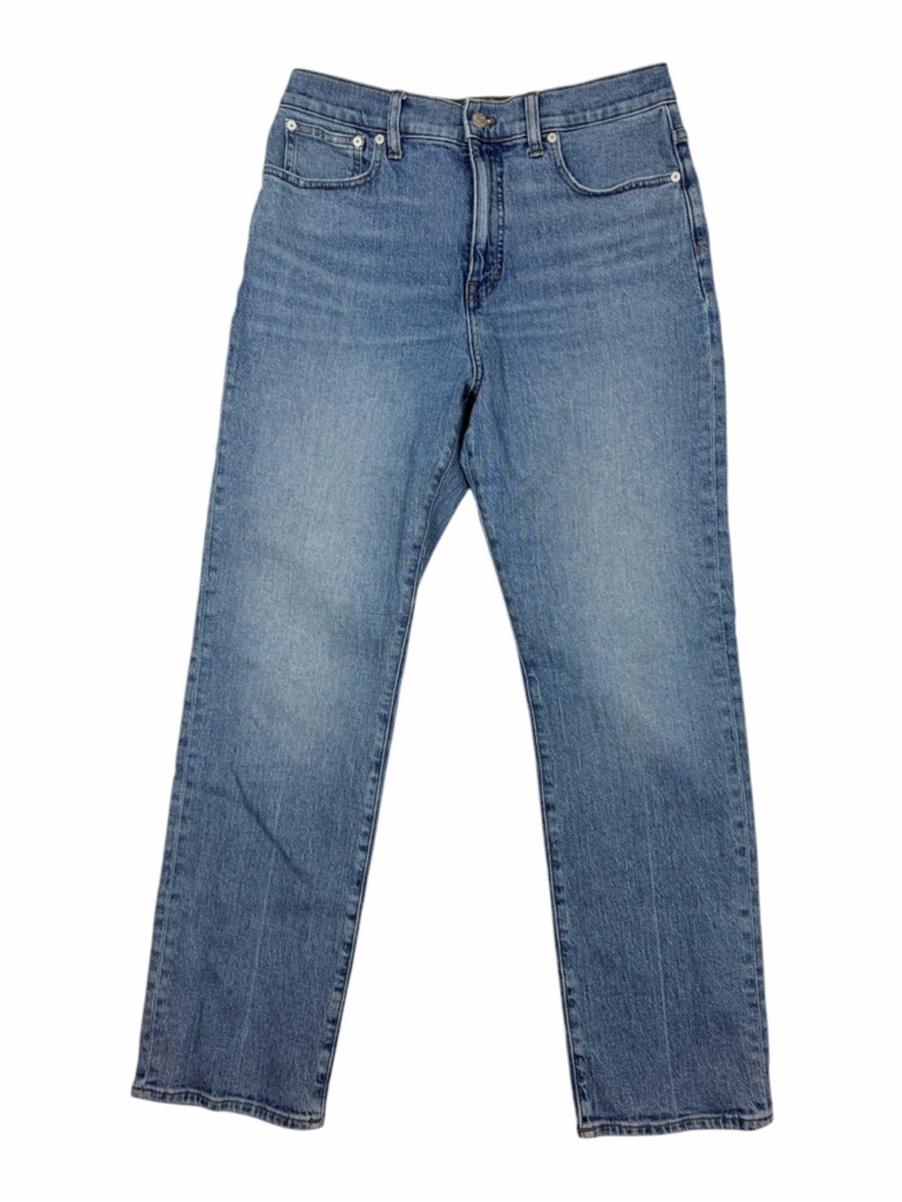 Madewell 90’s Straight Blue Denim Jeans with Contrast Stitching Womens size 30‎